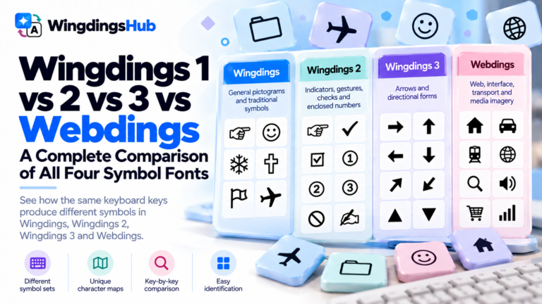 Wingdings 1 vs 2 vs 3 vs Webdings